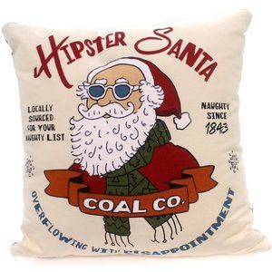 Hipster Santa Coal Co. Christmas Pillow